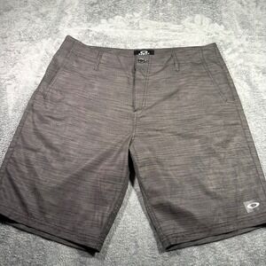 Oakley Mens Hybrid Board Shorts Charcoal Grey Micro Stripe Walk Shorts Size 36